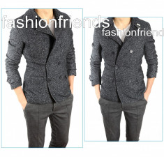 Palton tip ZARA fashion gri- Palton barbati - Palton slim fit - Palton casual - Palton office - CALITATE GARANTATA - cod produs: 3337 foto