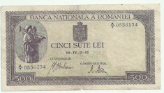 ROMANIA 500 LEI 1941 [6] foto