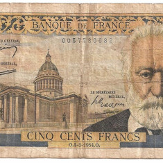 FRANTA 500 FRANCS FRANCI 1954 UZATA