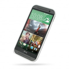 Bumper aluminiu argintiu HTC ONE 2 M8 + folie protectie ecran + expediere gratuita foto