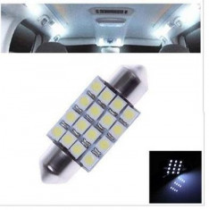 Led Auto C5W alb rece 36 mm 16 SMD 3528 alba alb xenon plafoniera numar foto