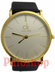 Ceas elegant CALVIN KLEIN auriu, slim, extra-plat ,curea lata + cutie CADOU! Poze reale! foto