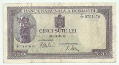 ROMANIA 500 LEI 1941 [3] foto