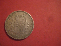 MONEDE SPANIA - 5 PESETAS 1896 - ARGINT - ORIGINALA foto