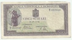 ROMANIA 500 LEI 1941 [12] foto