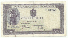 ROMANIA 500 LEI 1941 [8] foto