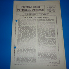 Program meci fotbal PETROLUL PLOIESTI - FC ARGES Pitesti 22.04.1973 (1)