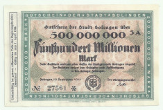 GERMANIA NOTGELD SOLINGEN 500000000 500.000.000 MARCI 1923 [5] KEL: 4809p/3A foto