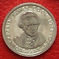 Cook Islands 1 cent James Cook UNC foto