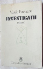 VASILE POENARU - INVESTIGATII (VERSURI, editia princeps - 1984)
