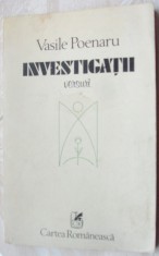 VASILE POENARU - INVESTIGATII (VERSURI, editia princeps - 1984) foto