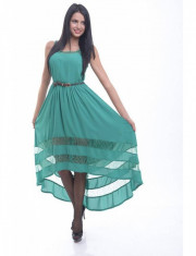 Rochie verde cu trena, Roh, marimea 36, 38, 40, 42, Zega foto