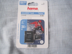 Card HAMA microSD HC 8GB pana la 45 MB/sec class 10 nou cu garantie foto