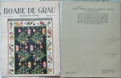 Boabe de grau ; Revista de cultura , Feb. , 1933 , Chisinau , Manast. Zamfira foto