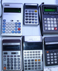 un lot de 6 calculatoare casio si sanyo panasonic calculator vechi de colectie defecte foto