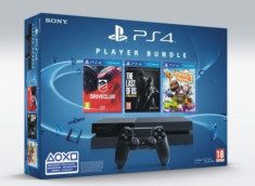 Playstation 4, noi/sigilate, 3 jocuri incluse foto