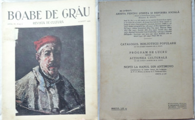 Boabe de grau ; Revista de cultura , August , 1933 , an 4 , Zambaccian foto