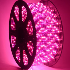 Rola Furtun luminos Flexibil Craciun cu Led / Leduri Rola 100 Metri - Violet/ Instalatii Craciun + BONUS - Alimentator cu 8 jocuri de lumini foto