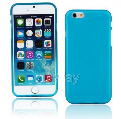 Husa silicon albastru subtire Iphone 6 4,7&amp;quot; + folie protectie ecran + expediere gratuita Posta foto