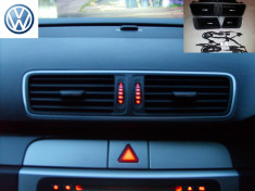 Grile Ventilatie VW Passat B6, CC, B7 - Iluminate LED si Ornament Crom foto