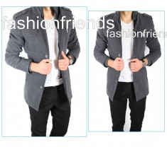 Palton tip ZARA fashion gri - Palton barbati - Palton slim fit - Palton casual - Palton office - CALITATE GARANTATA - cod produs: 3352 foto