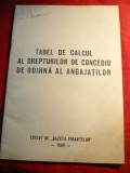 Gazeta Finantelor 1969 -Tabel de Calcul al Drepturilor de Concediu de Odihna ale Angajatilor