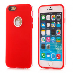 Husa rosie iPhone 6 6s silicon bumper - folie protectie display foto