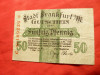 *Bancnota notgeld 1917 Frankfurt /Maine Germania , cal.Buna