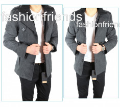 Palton tip ZARA fashion gri - Palton barbati - Palton slim fit - Palton casual - Palton office - CALITATE GARANTATA - cod produs: 3351 foto