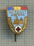 1880 INSIGNA - ACTIVIST SATESC - DE CRUCEA ROSIE -starea care se vede