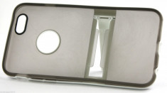 Husa iPhone 6 6s silicon bumper cenusiu model stand - folie protectie display foto