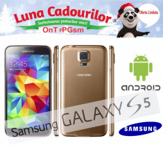 Telefon Mobil Samsung Galaxy S5, Procesor Quad Core 2.5GHz, FHD Super AMOLED 5.1&amp;quot;, 2GB RAM, 16GB Flash, 16MP, 4G, Wi-Fi, Android (Auriu) foto