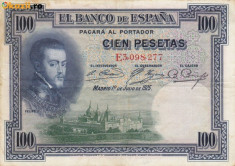 SPANIA 100 pesetas 1925 VF+!!! foto