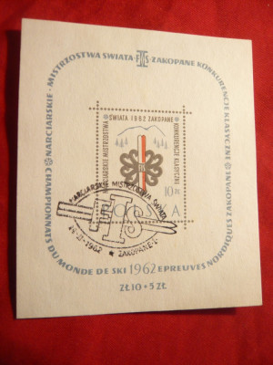 *Colita Campionate Mondiale Ski 1962 Polonia ,stamp.speciala foto