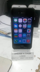 IPHONE 4 / 16 GB liber de retea, se ofera incarcator si husa (lm1) foto