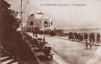 CARTE POSTALA CONSTANTA - Casinoul si Promenada Circulata 1930 foto