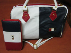 SET GEANTA+PORTOFEL TOMMY HILFIGER -SUPERBE ,PRET MICUT! foto