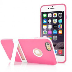 Husa iPhone 6 Plus 5.5 inch silicon bumper roz model stand - stylus cadou foto