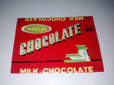 Eticheta ciocolata cu lapte, fabricata in China - perioada comunista foto