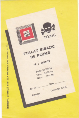 Eticheta Ftalat Bibazic de Plumb foto