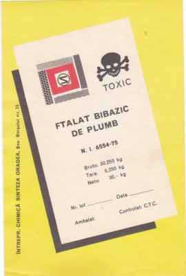 Eticheta Ftalat Bibazic de Plumb foto