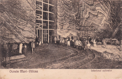 CARTE POSTALA Ocnele Mari - Valcea Interiorul salinelor Circulata foto