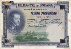SPANIA 100 pesetas 1925 VF+!!! foto