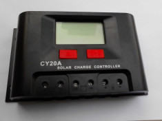 Regulator / Controller solar, Incarcare/Panouri/Celule Fotovoltaice, LCD, Model CY20A- 12 V/24 V - 20 A foto