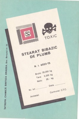 Eticheta Stearat Bibazic de Plumb foto