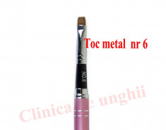 Pensula gel toc metal nr 6,unghii cu gel,manichiura pedichiura,unghii false extensii unghii foto