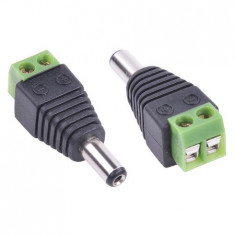 CONECTOR DC TATA 2.1/5.5 PE FIR CONECTARE SURUB CTV DVR SUPRAVEGHERE foto