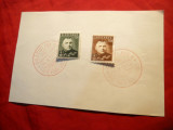 Foaie cu seria - Presedintele Tiso 1939 ,2 val.cu stamp.rosie speciala Bratislava