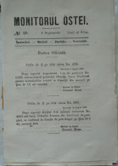 Monitorul Oastei , nr. 29 , 1865 , Alexandru Ioan Cuza foto