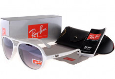 Ochelari RAY BAN 4125 Cats Rama Alba/ Lentila Neagra foto